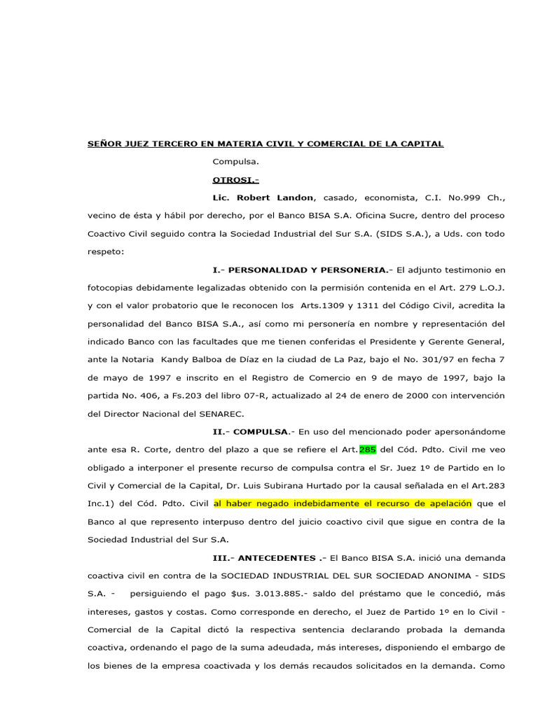 Modelo COMPULSA | PDF | Apelación | Sentencia (ley)