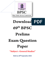 68th BPSC Preliminary Exam Question Paper English Medium Set A Held On 30th September 2023 - WWW - Dhyeyaias.com