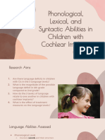 Development of Phonological Lexical and Syntactic Abilities in Children With Cochlear Implants Across The Elementary Grades