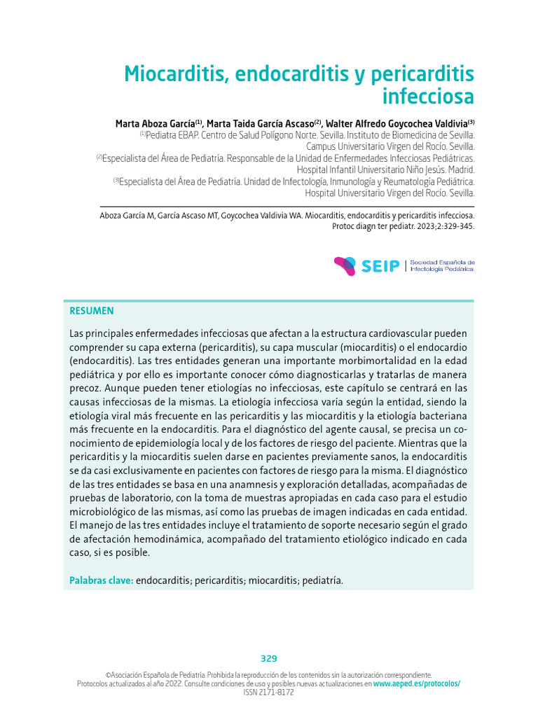 Endocarditis y pericarditis infecciosa | PDF | Staphylococcus Aureus ...