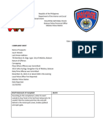 Complaint Sheet and Alarm SheetCarnapping