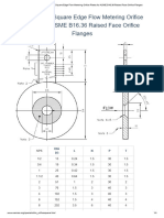 Wermac - Dimensions of Square Edge Flow Metering Orifice Plates For ASME B16.36 Raised Face Orifice Flanges