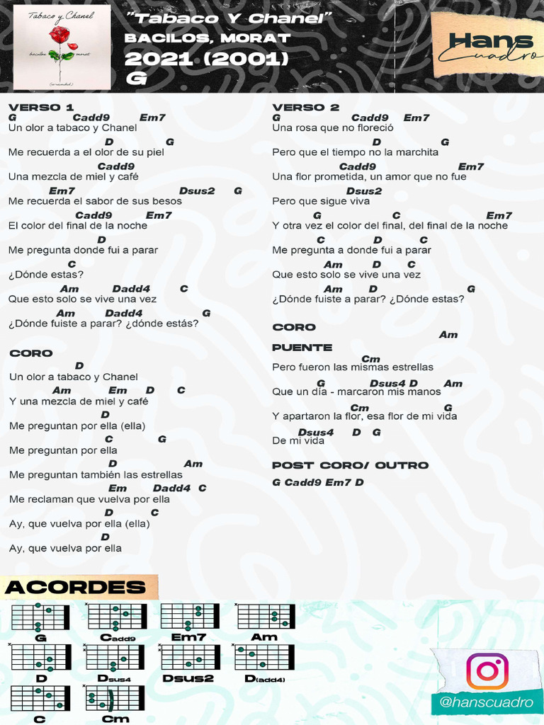Tabaco Y Chanel Bacilos, Morat ACORDES PDF