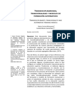 Transdisciplinariedad, Transversalidad y Modelos de Formación Alternativos