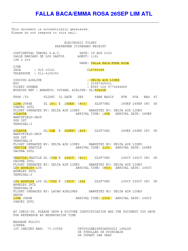 Falla Baca Pdf Delta Air Lines Transport Companies