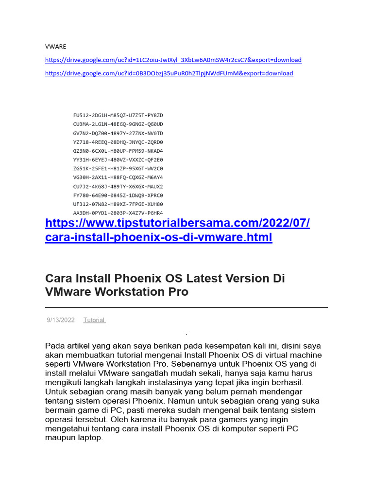 Cara Install Phoenix OS di VMware | PDF | Komputer | Teknologi & Rekayasa