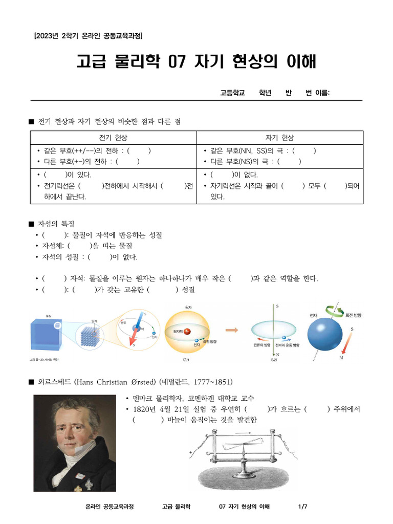 고급 물리학 - 07 자기 현상의 이해 | PDF