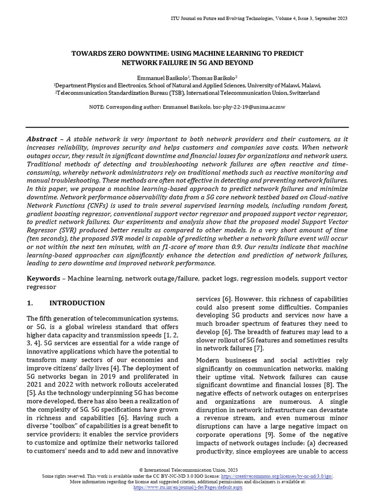 Predicting 5G Network Failures with ML | PDF | Machine Learning ...
