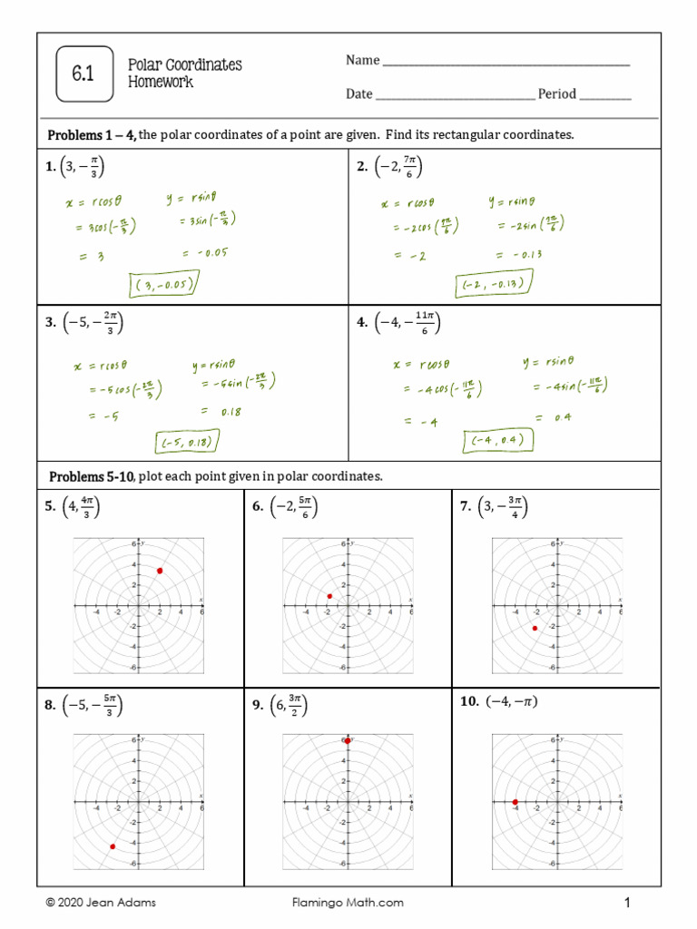 Polar Coordinates Homework: Ucoso y | PDF | Algebraic Geometry | Space