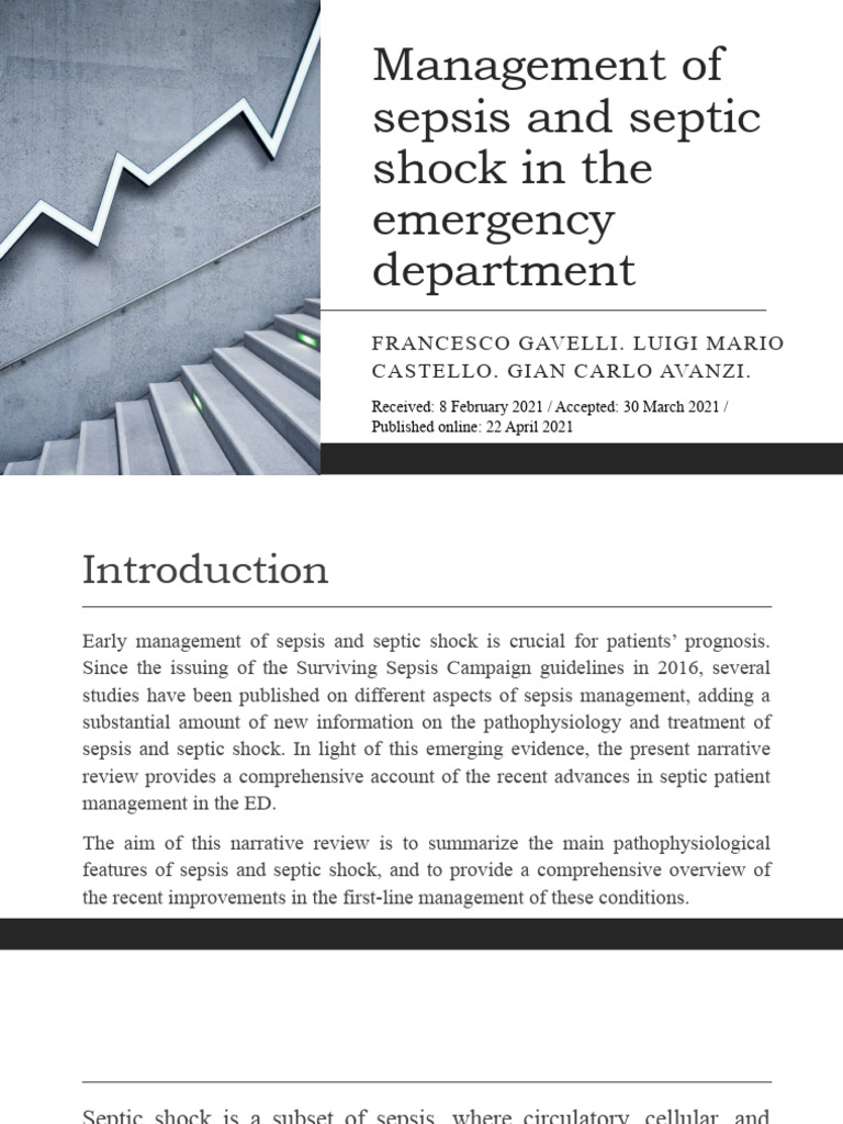 Management Of Sepsis And Septic Shock In The Emergency – OVGTK