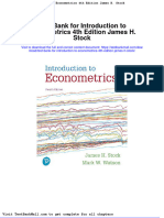 Test Bank For Introduction To Econometrics 4th Edition James H Stock