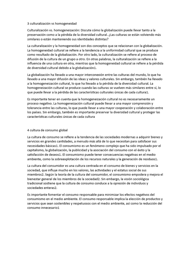 3 Culturalización Vs Homogeneidad PDF Consumo (economía