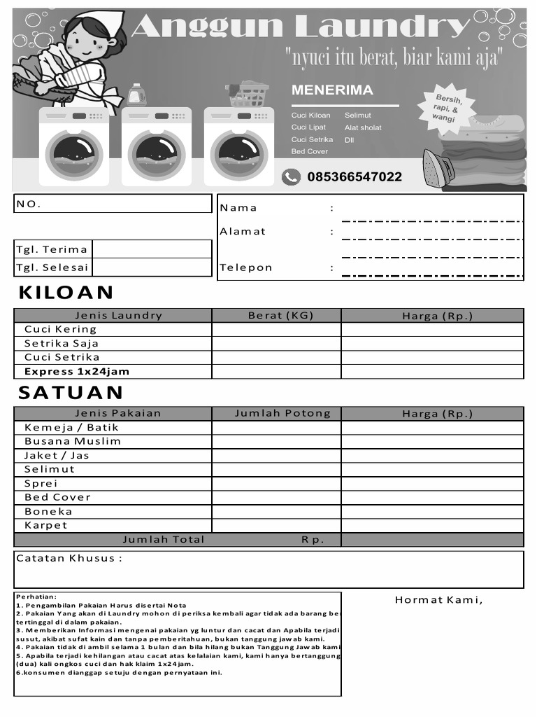 Nota Laundry | PDF