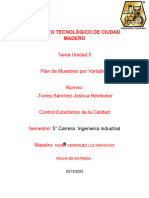 VTrabajo de Investigación Unidad V Plan de Muestreo Por Variables