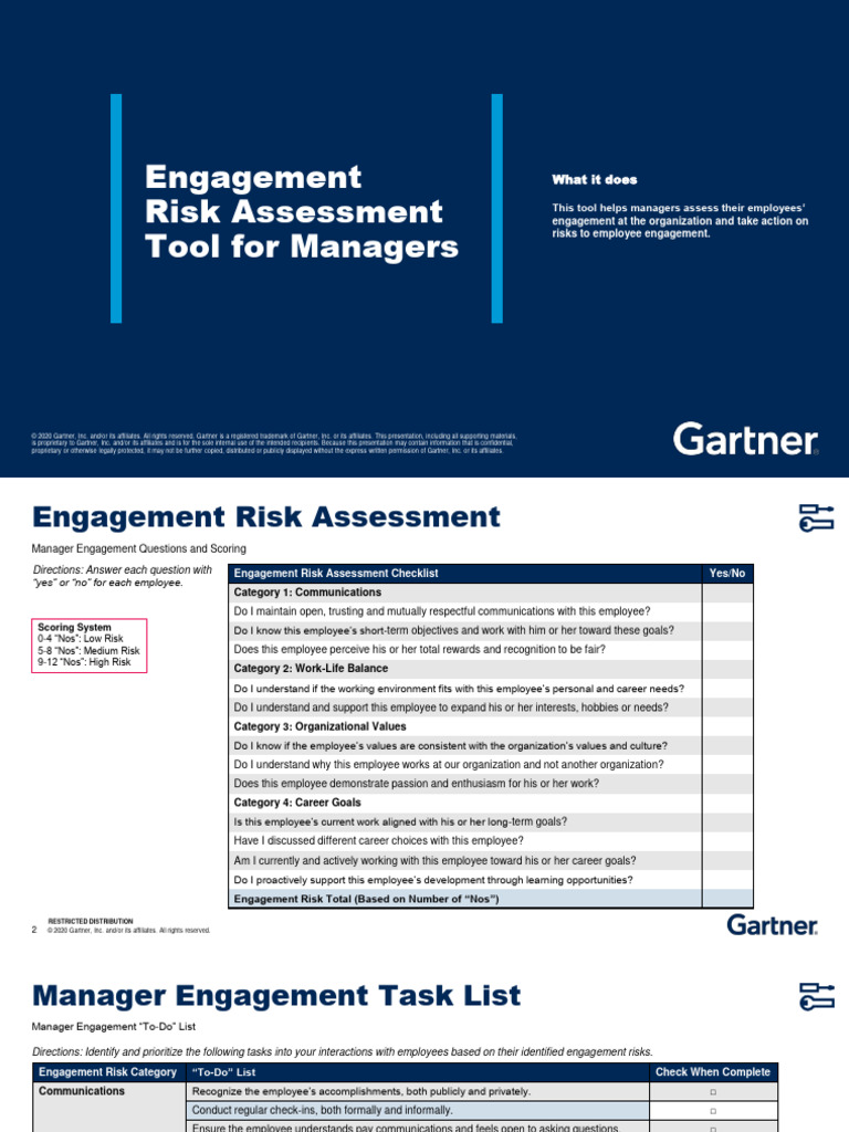 Employee Engagement Risk Assessment Tool | PDF | Employment | Goal