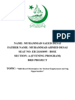 Name: Muhammad Saeed Desai Father Name: Muhammad Ahmed Desai SEAT NO: EB 21103095 - BSSE Section: A (Evening Program) BRD Project Topic