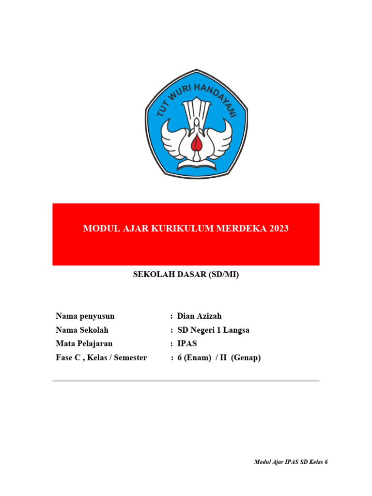 Modul Ajar Globalisasi Kelas 6 Sd Pdf Karier Perkembangan Sains