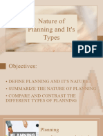 Nature of Planning and Its Types