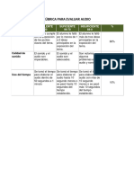 Rúbrica para Evaluar Audio