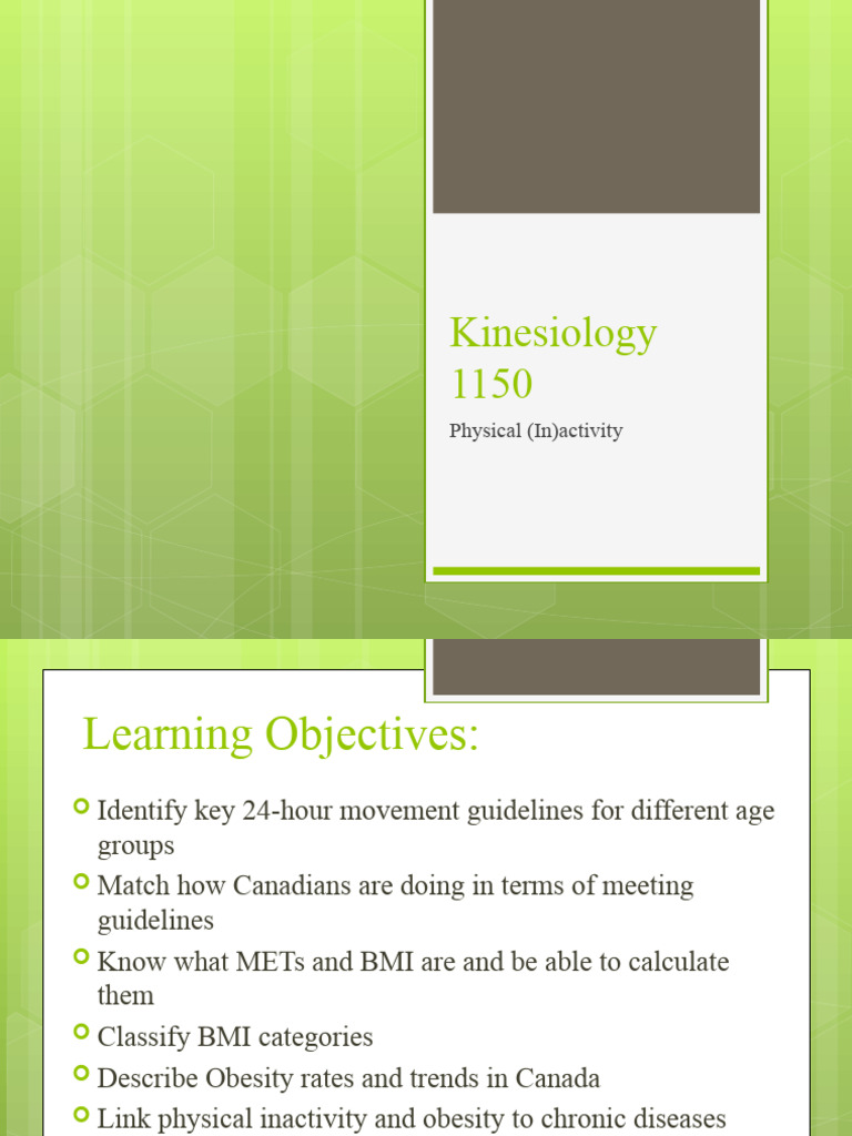 Kins 1150 Lecture 5 Final Slides Physical In Activity Pdf