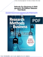 Research Methods For Business A Skill Building Approach 7th Edition Sekaran Test Bank