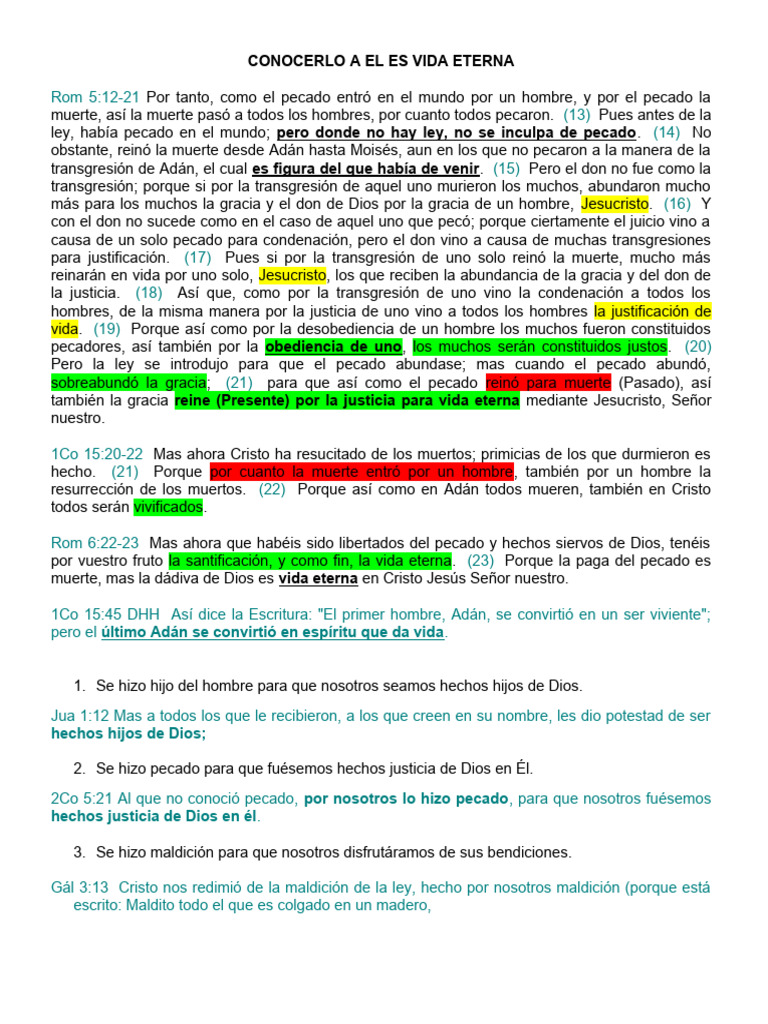 Conocerlo A El Es Vida Eterna | PDF | Pecado | Justificación (teología)
