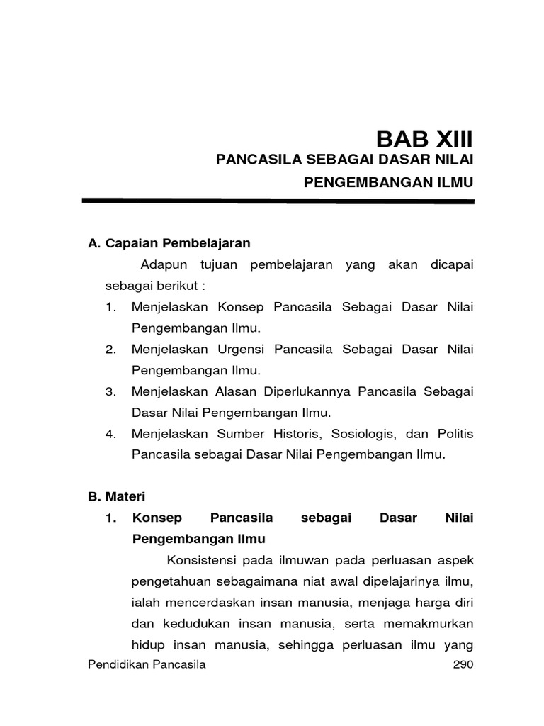 Pancasila sebagai Dasar Pengembangan Ilmu | PDF | Filsafat | Sains ...