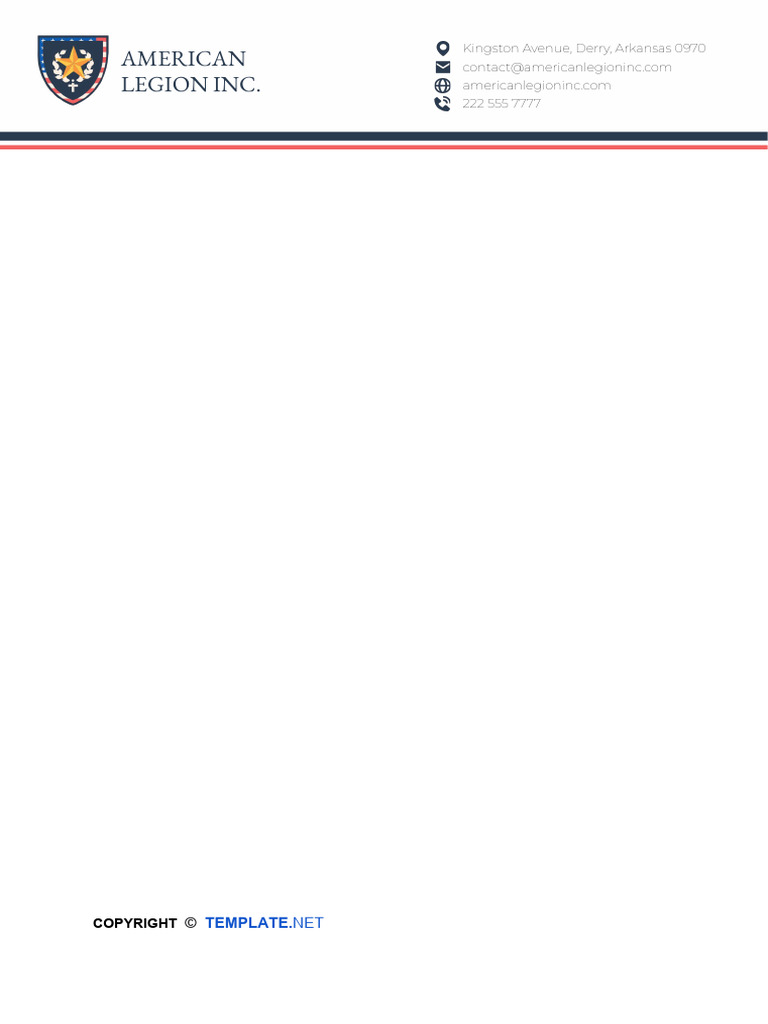 American Legion Letterhead Template PDF American Legion Letterhead Template Pdf