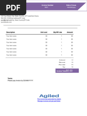 Web Design Template Invoice Word 1
