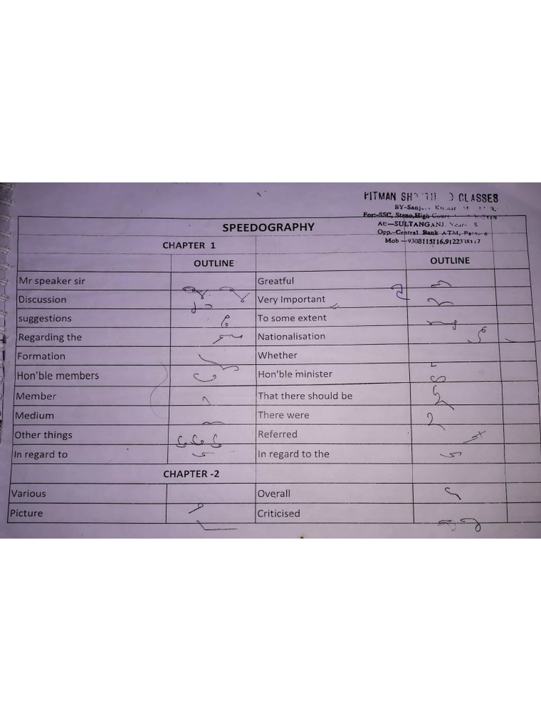 Speedography Outline PDF | PDF