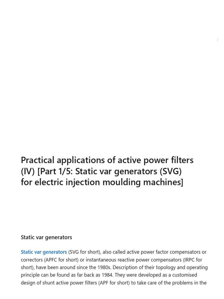 Practical applications of active power filters iv part 1 5