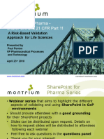 SharePoint For Pharma - SharePoint and 21 CFR Part 11 A Risk-Based Validation Approach For Life Sciences