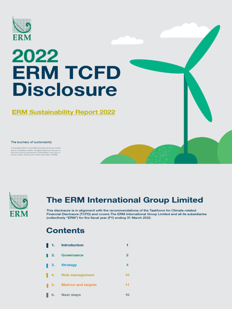 TCFD Disclosure Erm Sustainability Report 2022 | PDF | Low Carbon ...