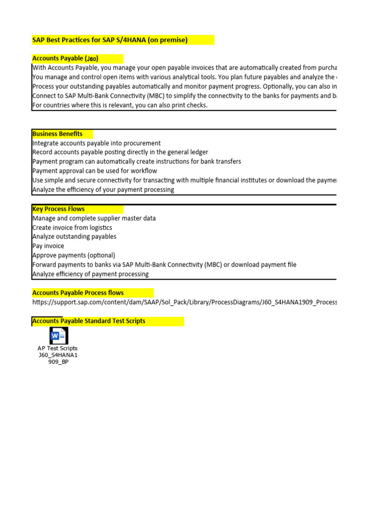 SAP Best Practice AP and AR | Download Free PDF | Accounts Payable ...