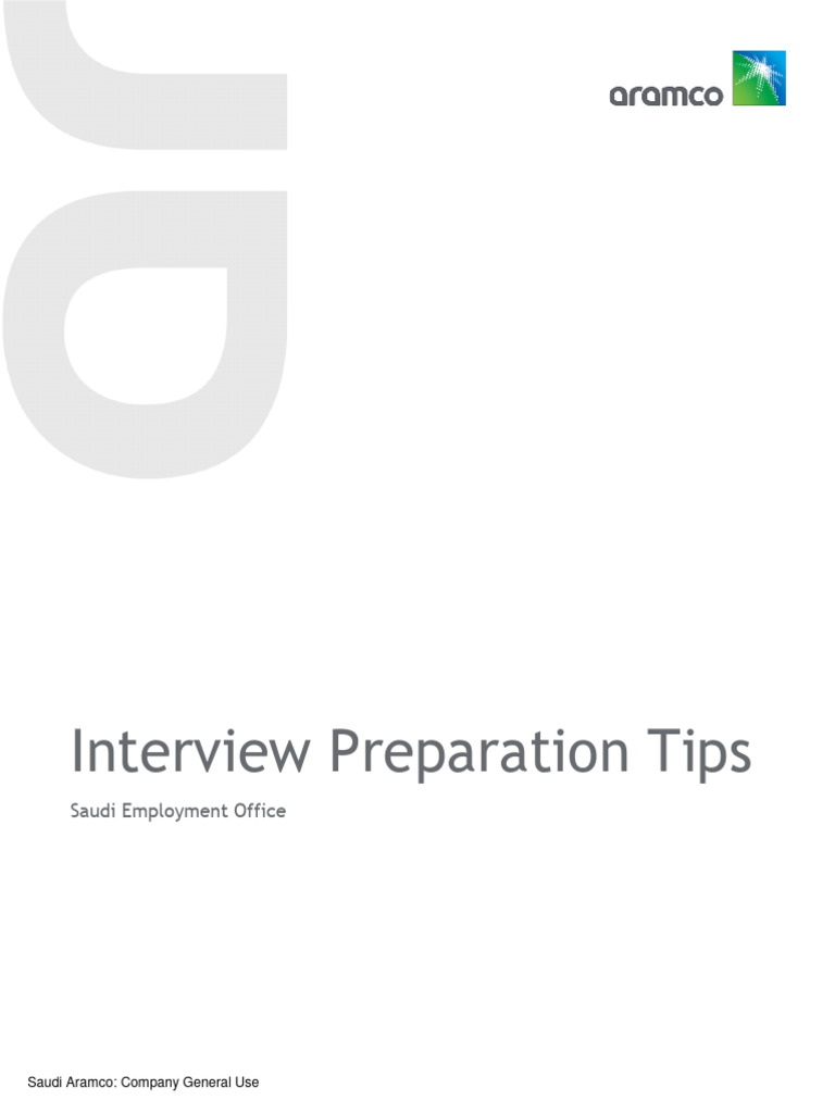 Aramco Interview Preparation Guide | PDF | Interview | Human Communication