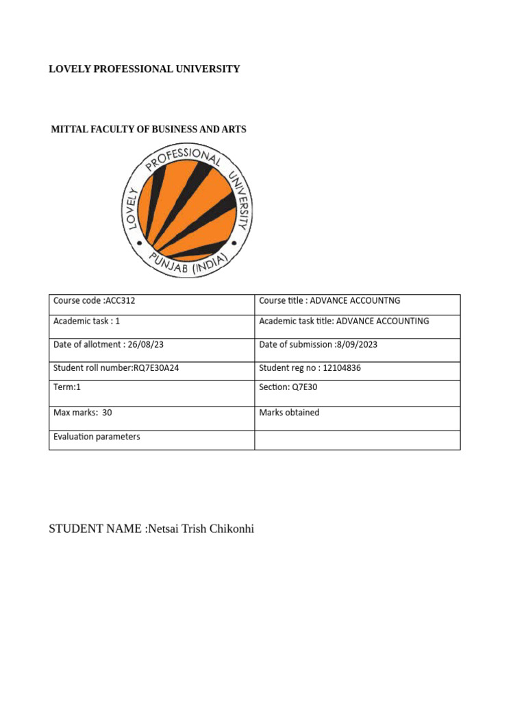 Advanced Acc Pdf Consolidation Business Deferred Tax