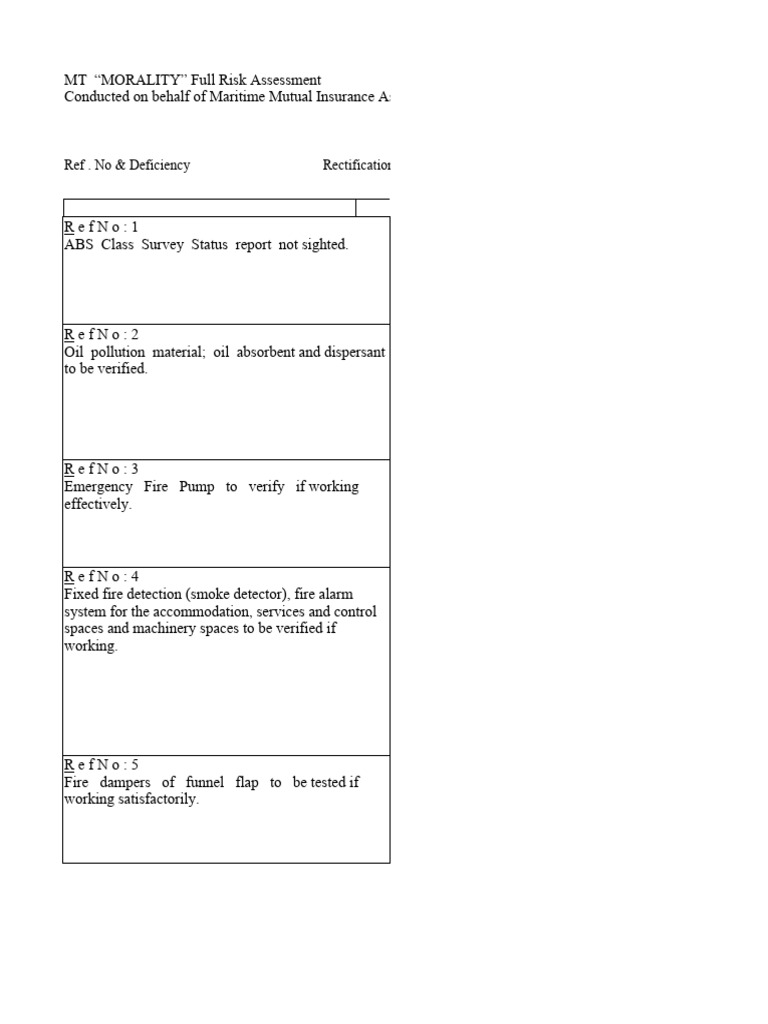 Marine Vessel Risk Assessment | PDF | Insurance