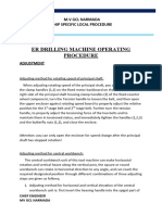 Er Drilling Machine Operating Procedure Er 022