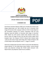 Kenyataan Media KPK 3 Dis 2023 - Situasi Semasa Covid19