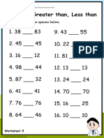 Grade 2 Equal To Greater Than Less Than Worksheet 5