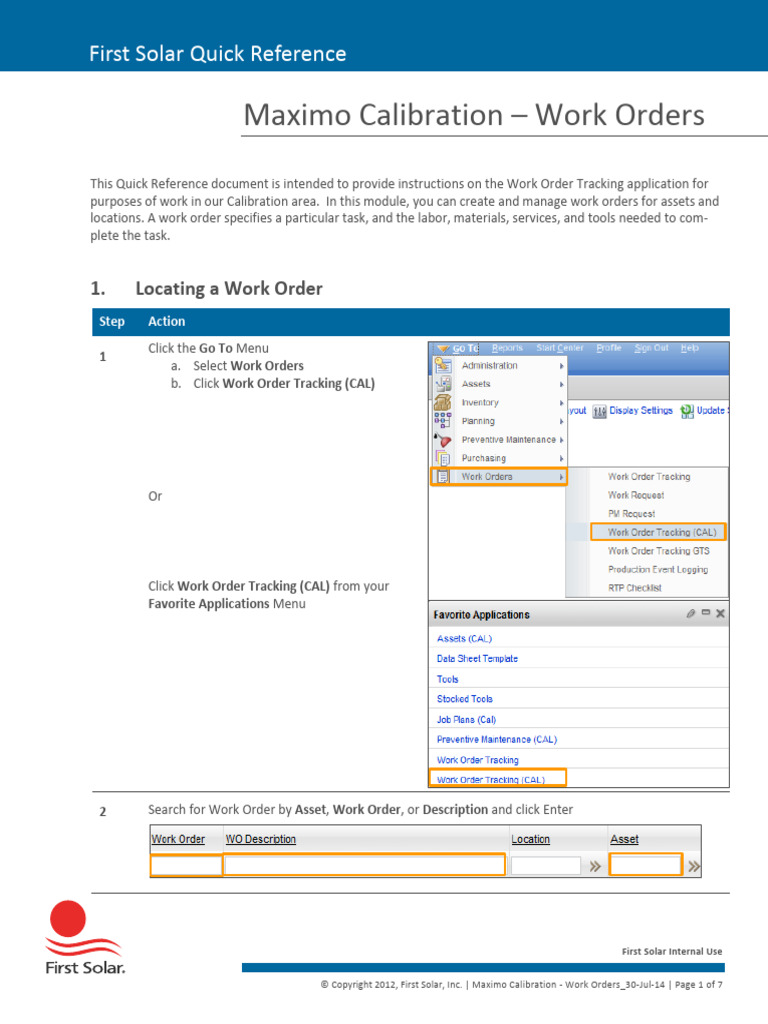 Maximo Calibration Work Orders PDF Calibration Software