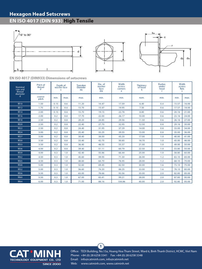 Bolt Din 933 | PDF | Industrial Processes | Applied And ...