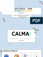 Aula 2 - Átomos J Propriedades Interatômicas J Modelos Atômicos