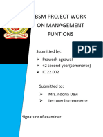 BSM Project Work On Management Funtions