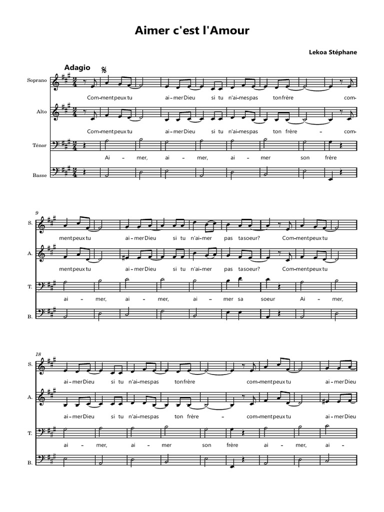 Aimer et l'Amour : Exploration musicale | PDF | Musique pour chorale ...