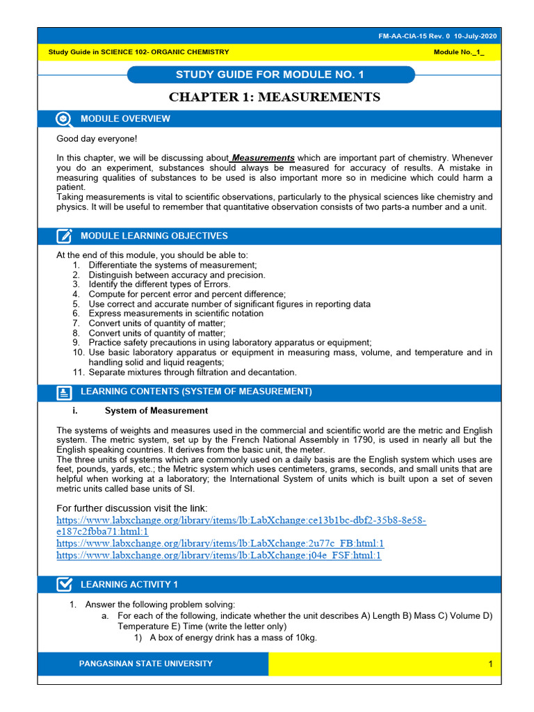 Sg1 Measurement | PDF | Significant Figures | Accuracy And Precision