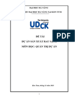 Đề Tài Dự Án Sản Xuất Rau Sạch Môn Học: Quản Trị Dự Án