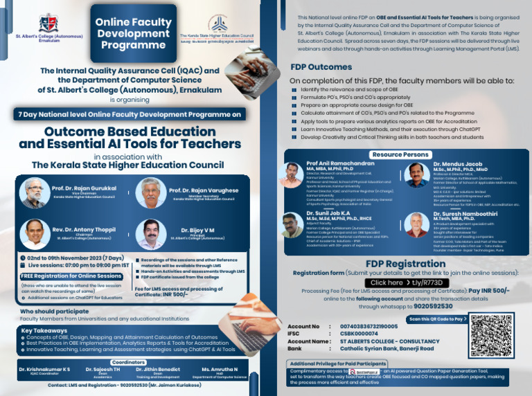 FDP OBE Essential AI Tools For Teachers St Alberts College
