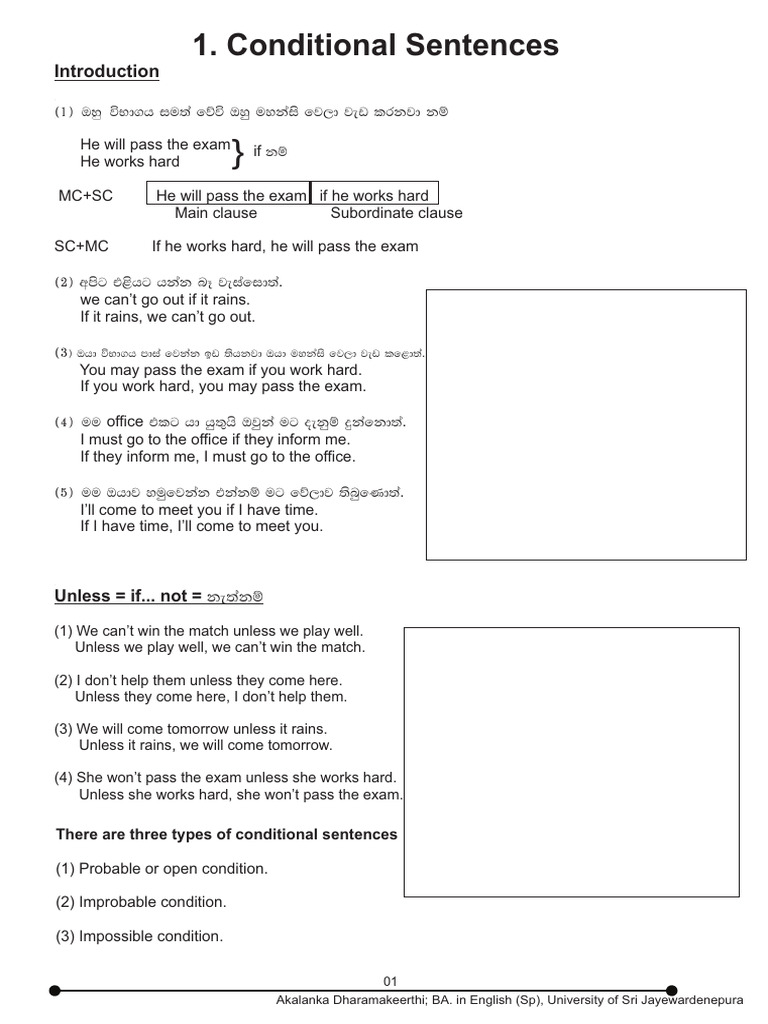 Conditional Sentences Guide | PDF | Grammar | Syntax