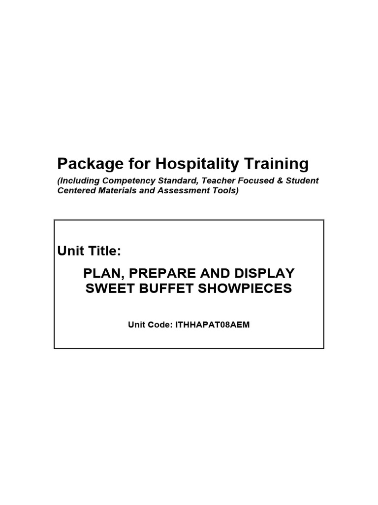Sweet Buffet Showpieces Training Guide | PDF | Teachers | Foods
